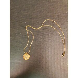 25 Inch Gold Guilded Small Seashell Necklace w/ Gold Plated Chain.